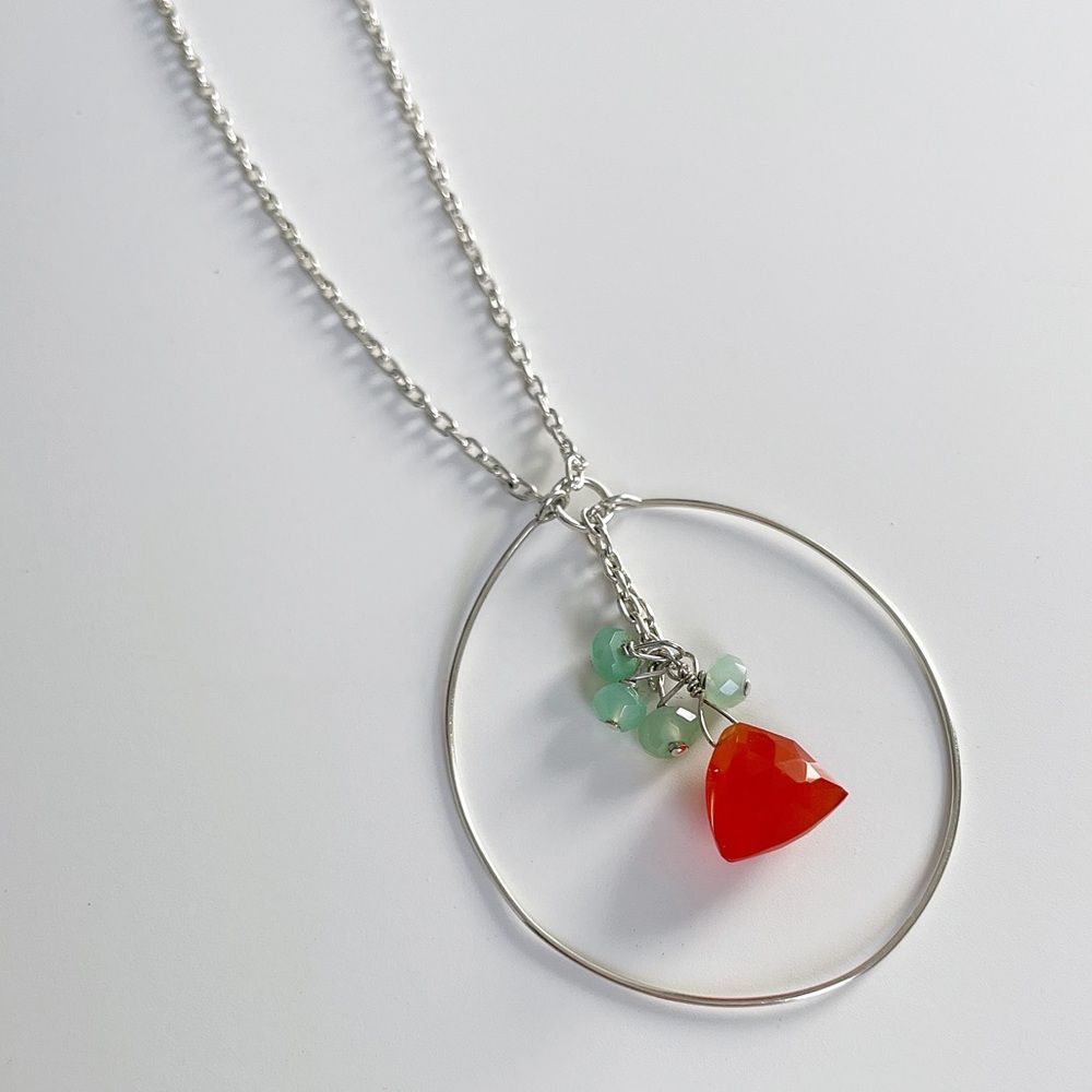 Sterling Silver and Semi Precious Stones Necklace - Picture 5 of 5